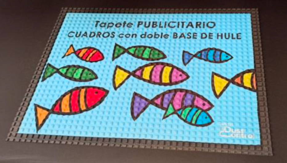 Tapete Publicitario de CUADROS con doble base de hule